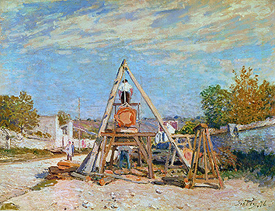 The Woodcutters (Sawing Wood), 1876 | Alfred Sisley | Painting Reproduction