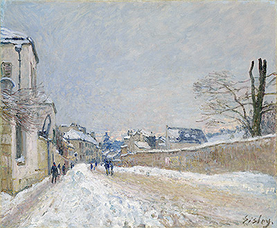 Rue Eugène Moussoir at Moret: Winter, 1891 | Alfred Sisley | Gemälde Reproduktion