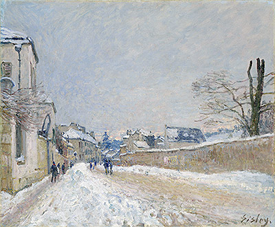 Rue Eugène Moussoir in Moret: Winter, 1891 von Alfred Sisley | Gemälde-Reproduktion