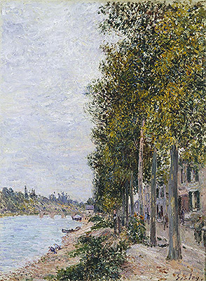 Road Along the Seine at Saint-Mammes, c.1880 | Alfred Sisley | Gemälde Reproduktion