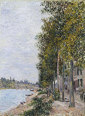 Straße entlang der Seine bei Saint-Mammès, c.1880 von Alfred Sisley | Gemälde-Reproduktion