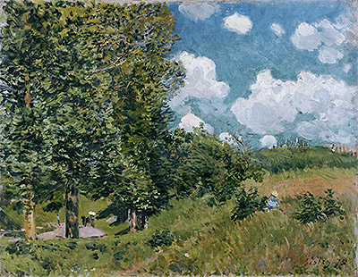 Die Straße von Versailles nach Saint-Germain, 1875 von Alfred Sisley | Gemälde-Reproduktion