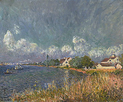 Die Seine bei Billancourt, 1877 von Alfred Sisley | Gemälde-Reproduktion