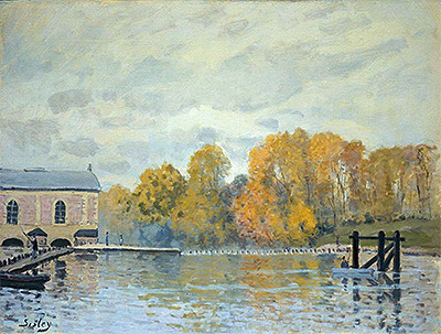 Die Wasserwerke von Marly, c.1876 von Alfred Sisley | Gemälde-Reproduktion