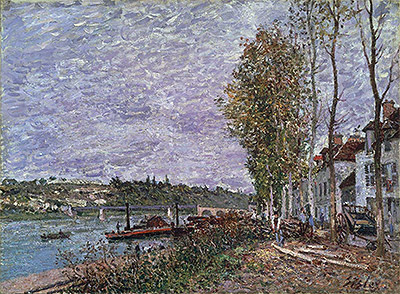 Bewölkter Tag bei Saint-Mammès, c.1880 von Alfred Sisley | Gemälde-Reproduktion