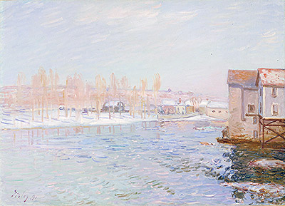 Landschaft: Schneeszene, 1891 von Alfred Sisley | Gemälde-Reproduktion