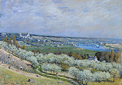 Die Terrasse in Saint-Germain, Frühling | Alfred Sisley | Gemälde Reproduktion
