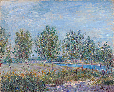 Poplars on a River Bank, 1882 | Alfred Sisley | Painting Reproduction