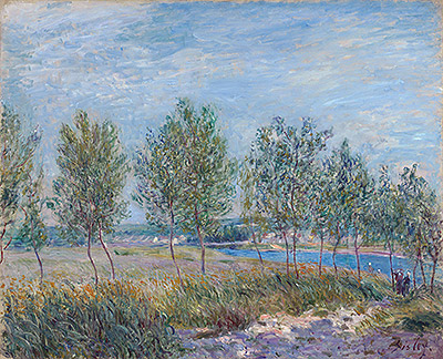 Pappeln an einem Flussufer | Alfred Sisley | Gemälde Reproduktion