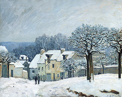 The Place du Chenil at Marly-le-Roi, Snow, 1876 | Alfred Sisley | Painting Reproduction
