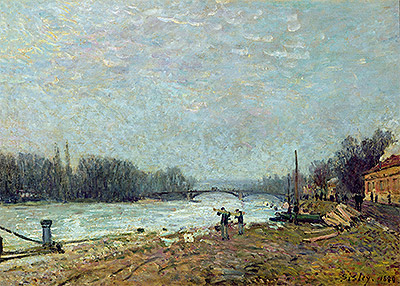 After the Thaw (Seine at Suresnes Bridge), 1880 | Alfred Sisley | Gemälde Reproduktion