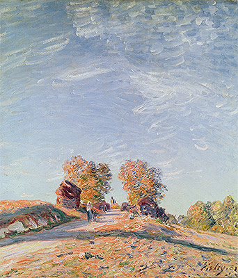 Aufsteigende Straße im Sonnenschein | Alfred Sisley | Gemälde Reproduktion
