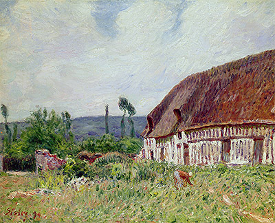 Thatched Cottage in Normandy, 1894 | Alfred Sisley | Gemälde Reproduktion