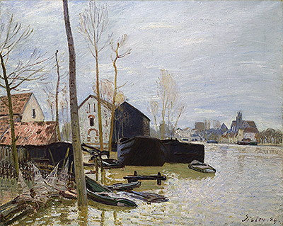 The Floods at Moret, 1889 | Alfred Sisley | Gemälde Reproduktion