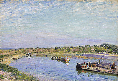 The Port of Saint Mammes, Morning, 1885 | Alfred Sisley | Painting Reproduction