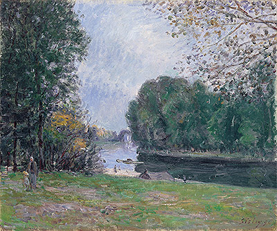 A Turn of the River Loing, Summer, 1896 | Alfred Sisley | Painting Reproduction