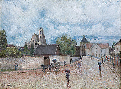 Moret-sur-Loing, Rain, c.1887/88 | Alfred Sisley | Gemälde Reproduktion