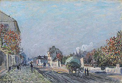 A Street in Marly, undated | Alfred Sisley | Painting Reproduction