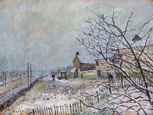Erster Schnee in Veneux-Nadon, 1878 | Alfred Sisley | Gemälde Reproduktion