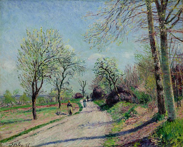 Straße von Veneux nach Moret - Frühlingstag, 1886 | Alfred Sisley | Gemälde Reproduktion