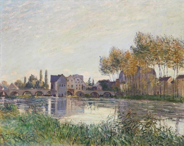 Moret bei Sonnenuntergang, 1888 | Alfred Sisley | Gemälde Reproduktion