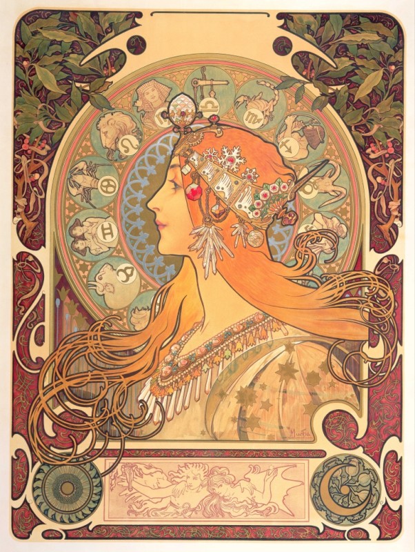 Alphonse Mucha | Zodiac, 1896 Zodiac, 1896 | Alphonse Mucha