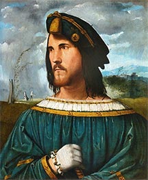 Porträt von Cesare Borgia, c.1515/20 von Altobello Melone | Gemälde-Reproduktion
