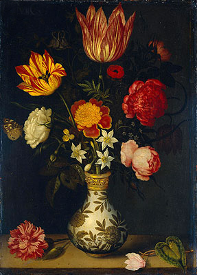 Still Life with Flowers in a Wan-Li Vase, 1619 | Ambrosius Bosschaert | Painting Reproduction