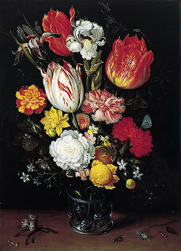 Flowers in a Glass Beaker, n.d. | Ambrosius Bosschaert | Painting Reproduction
