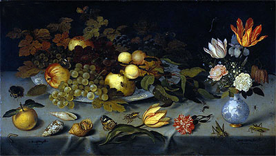 Still Life with Fruit and Flowers, c.1620/21 | Ambrosius Bosschaert | Painting Reproduction