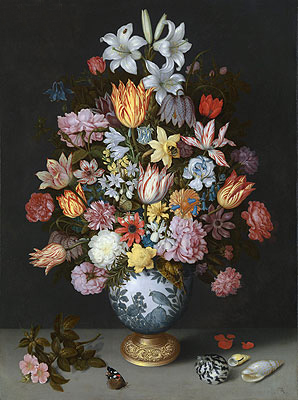 Still Life of Flowers in a Wan-Li Vase, c.1609/10 | Ambrosius Bosschaert | Painting Reproduction