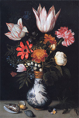 Flowers in a Vase, c.1619 | Ambrosius Bosschaert | Painting Reproduction