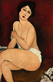 Sitzender Akt, 1917 von Modigliani | Gemälde-Reproduktion