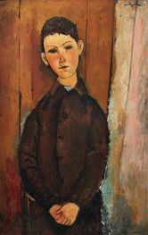 Young Boy Seated, Hands Folded on Knees, 1918 by Modigliani | Painting Reproduction