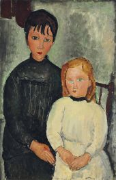 Two Girls, 1918 by Modigliani | Painting Reproduction