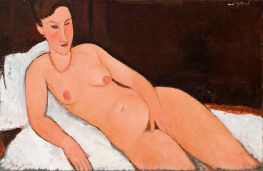 Nackt mit Korallenkette, 1917 von Modigliani | Gemälde-Reproduktion