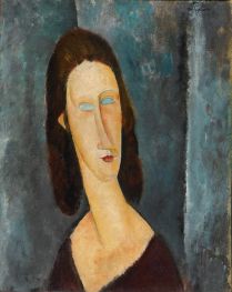 Blaue Augen (Porträt von Jeanne Hébuterne), 1917 von Modigliani | Gemälde-Reproduktion