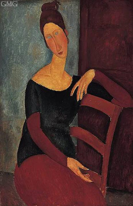 Portrait of the Artist's Wife, Jeanne Hebuterne, 1918 | Modigliani | Painting Reproduction