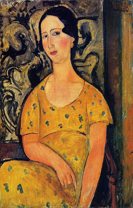 Young Woman in a Yellow Dress (Madame Modot), 1918 | Modigliani | Painting Reproduction