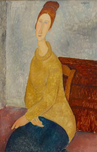 Jeanne Hebuterne with Yellow Sweater, c.1918/19 | Modigliani | Painting Reproduction