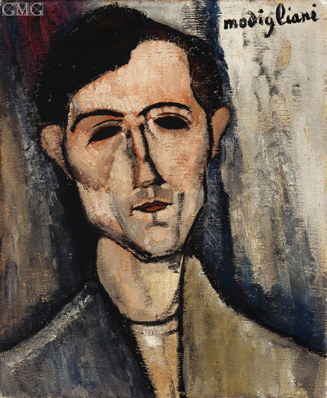 Ein Mann, 1916 | Modigliani | Gemälde Reproduktion