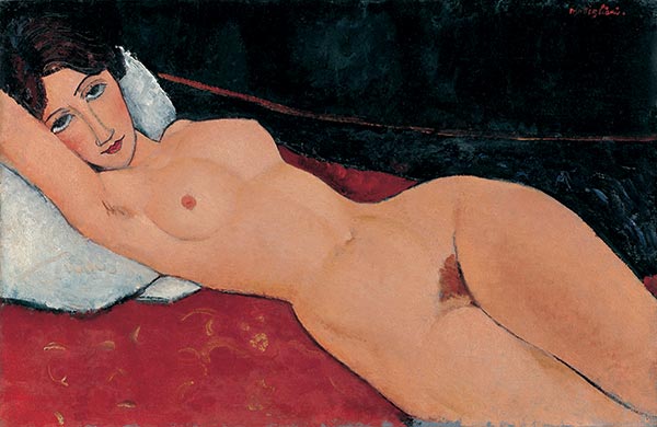 Reclining Female Nude, 1917 | Modigliani | Painting Reproduction