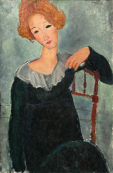 Woman with Red Hair, 1917 | Modigliani | Painting Reproduction