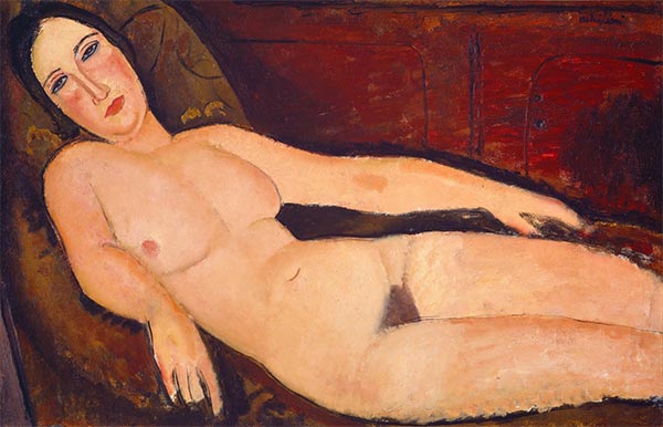 Nackt auf Diwan, 1918 | Modigliani | Gemälde Reproduktion