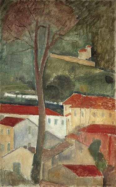 Cagnes Landscape, 1919 | Modigliani | Painting Reproduction