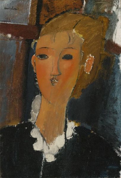 Young Woman with Neck Ruff, n.d. by Modigliani | Painting Reproduction