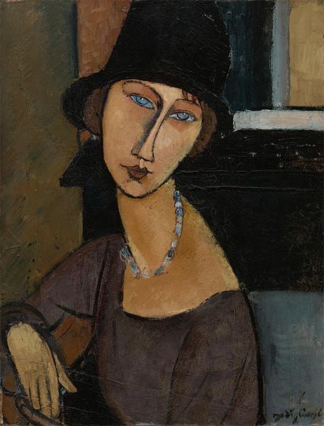 Jeanne Hébuterne with Hat, n.d. by Modigliani | Painting Reproduction