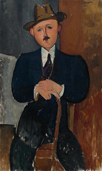 Sitzender Mann, n.d. | Modigliani | Gemälde Reproduktion