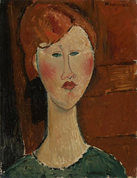 Frau mit roten Haaren, n.d. | Modigliani | Gemälde Reproduktion