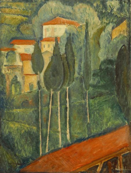 Landscape in the South of France, 1919 by Modigliani | Painting Reproduction